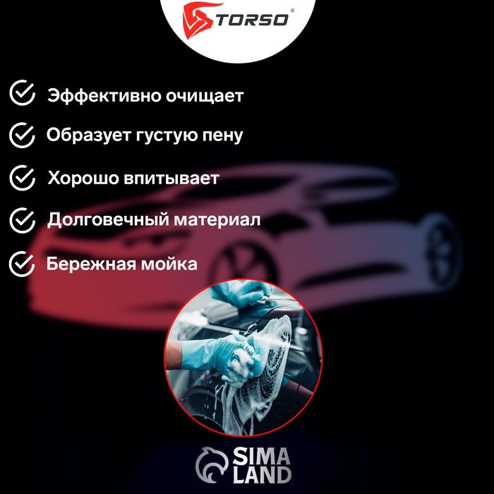 Губка автомобильная TORSO поролоновая МИКС 19х11х6см - фото 4 - id-p200482285