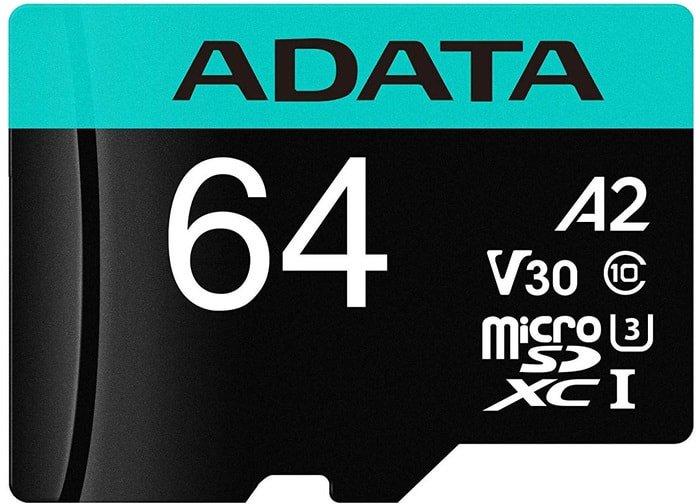 Карта памяти A-Data Premier Pro AUSDX64GUI3V30SA2-RA1 microSDXC 64GB (с адаптером) - фото 2 - id-p220488980