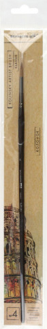 Кисть для рисования «Колонок» Brauberg Art Classic №4, круглая, с длинной ручкой