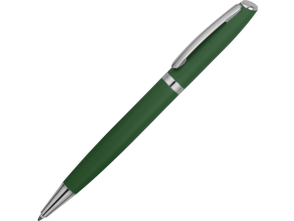Ручка металлическая шариковая Flow soft-touch, зеленый/серебристый - фото 1 - id-p220532965