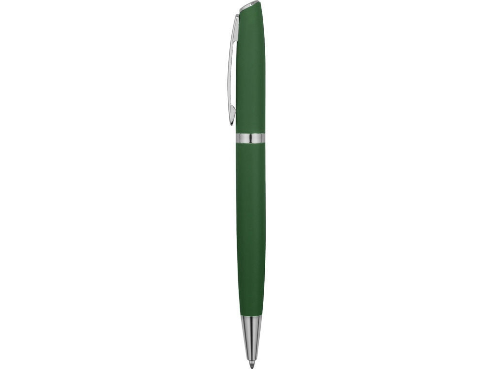 Ручка металлическая шариковая Flow soft-touch, зеленый/серебристый - фото 3 - id-p220532965
