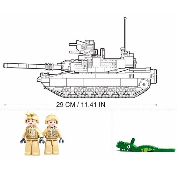 Конструктор Sluban Танк Brown M1A2 Abrams - фото 1 - id-p220532721