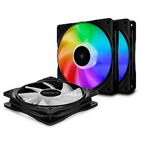 Вентилятор Deepcool DP-FA-RGB-CF120-3 CF120 (4пин 120x120x25мм 3шт 27дБ 500-1500об/мин)