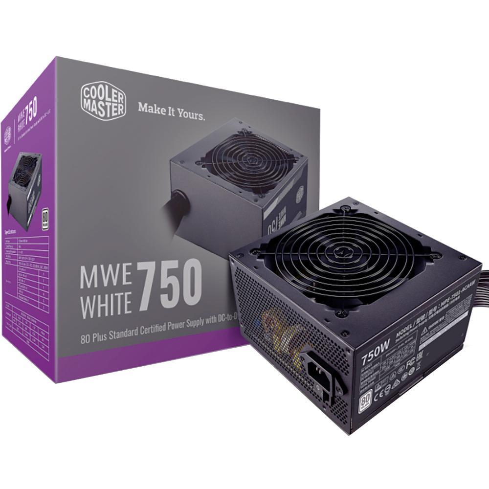 Блок питания 750 Ватт Cooler Master. Power Supply Cooler Master MWE White, 750W, ATX, 120mm, 6xSATA, - фото 1 - id-p212702082