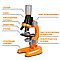 Микроскоп детский с аксессуарами 100/400/1200 с подсветкой оранжевый, фото 4