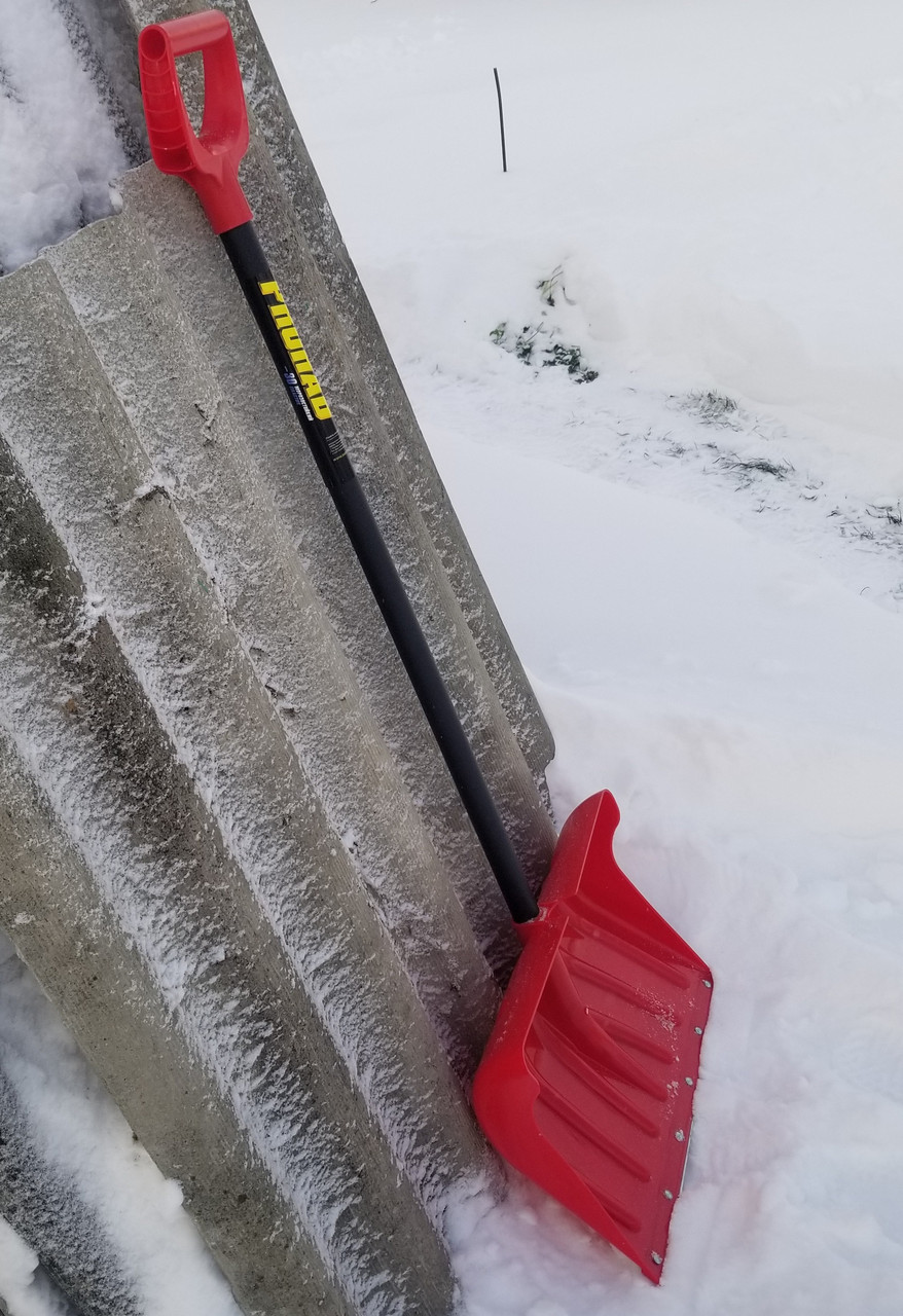 Лопата снеговая "ПРОРАБ" c оцинкованной планкой 1,5 мм с аллюминевым черенком. - фото 5 - id-p195743362