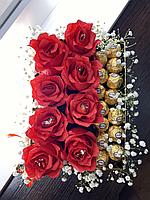 Букет из роз и конфет Ferrero rocher, фото 2