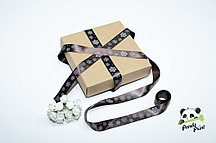 Сатиновая лента 2 см новог.рис. Снежинки 5м, шоколад