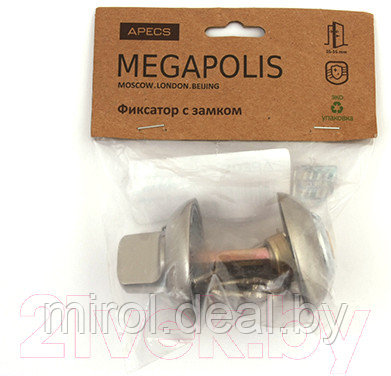 Фиксатор дверной защелки Apecs Megapolis WC-K-0803-NIS - фото 2 - id-p220549233