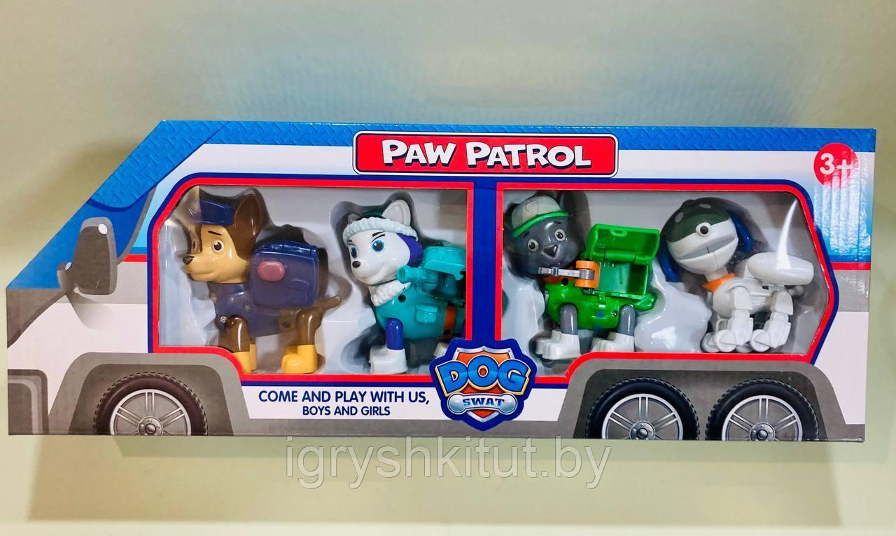 Игровой набор "Щенячий патруль", 4 героя в коробке в виде автобуса - фото 1 - id-p220465028