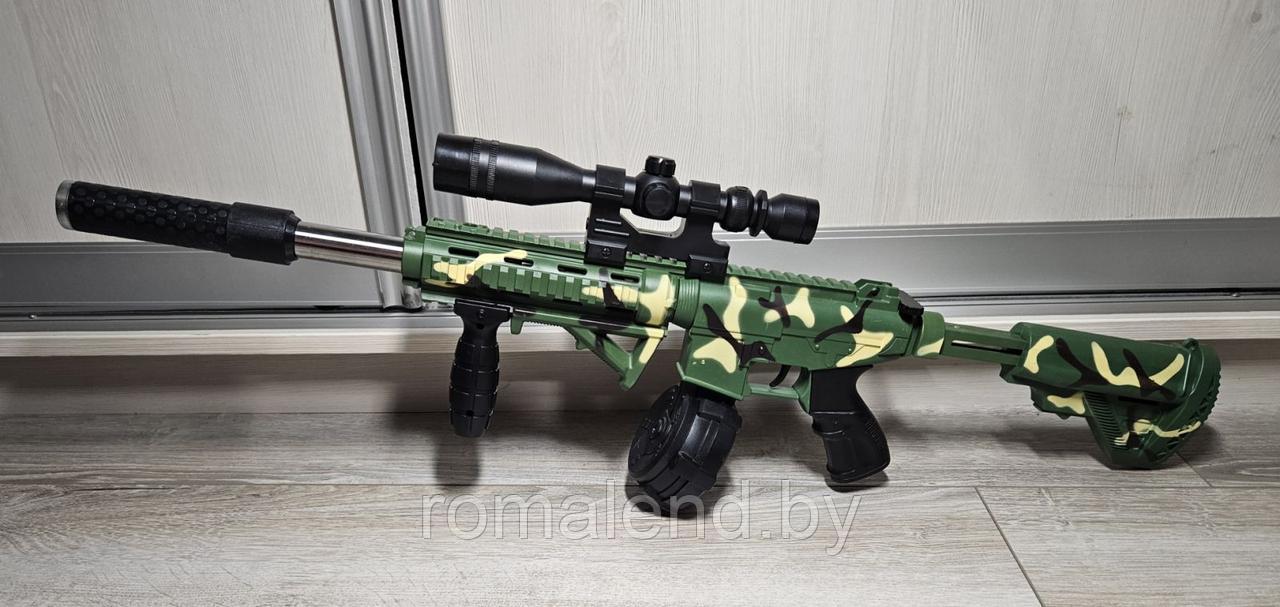Детская пневматическая штурмовая винтовка М16 с ЛЦу - фото 6 - id-p220569408