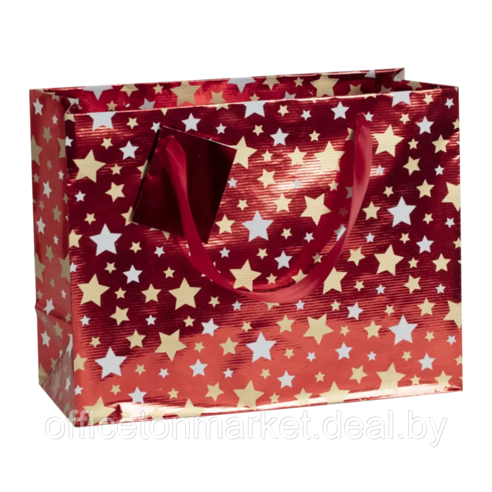 Пакет бумажный подарочный "Premium Santa2", 32x13x24 см, красный - фото 1 - id-p219837433