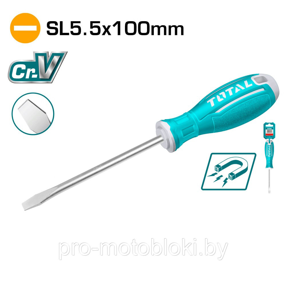 Отвертка шлицевая SL5,5 100мм TOTAL TSDRSSL5100