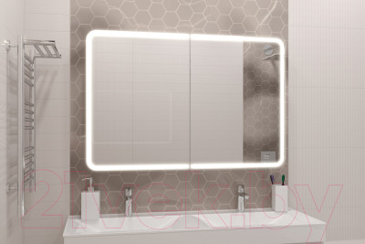 Шкаф с зеркалом для ванной Континент Avenue Led 120х80 - фото 10 - id-p220583615