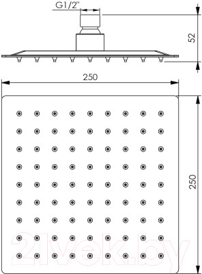 Лейка верхнего душа Rubineta Olo square 250x250 (S.S) / 622077 - фото 4 - id-p220583999