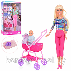 Кукла Барби с малышом в коляске