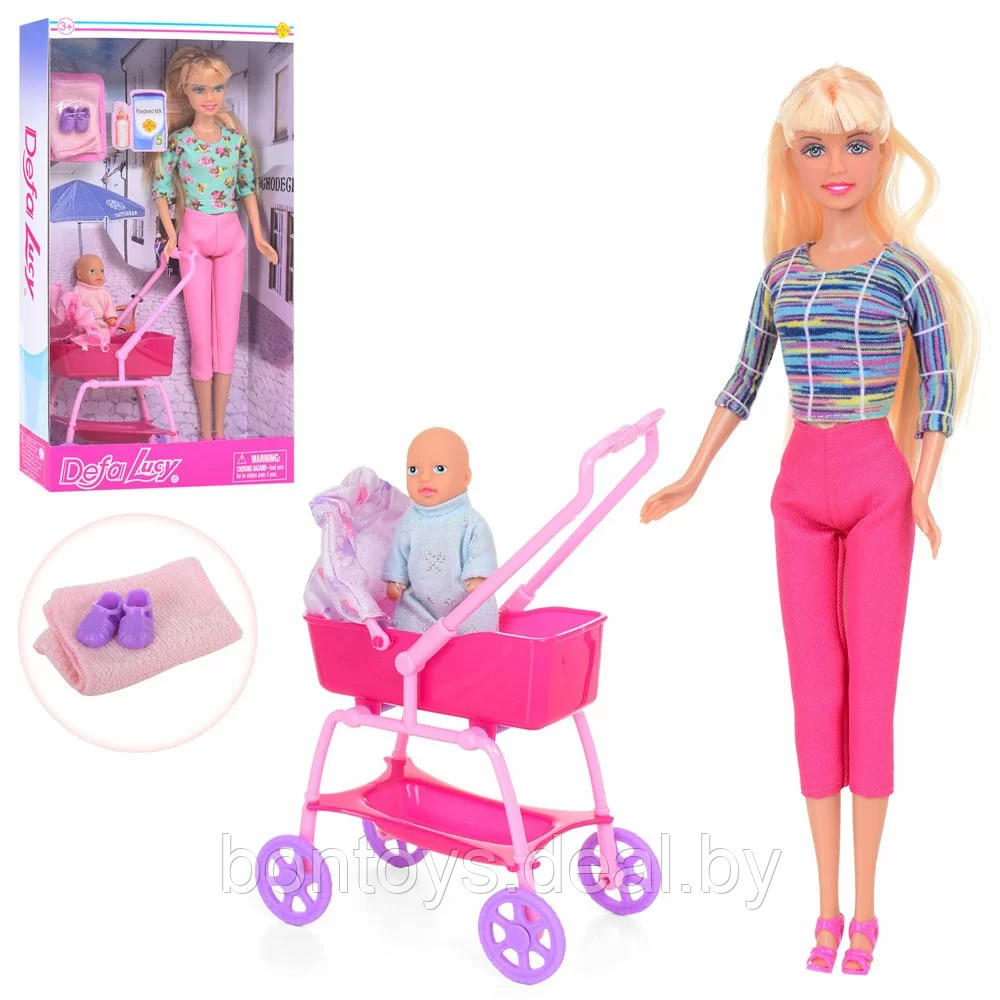 Кукла Барби с малышом в коляске - фото 1 - id-p136348952
