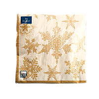 Салфетки бумажные "Art Bouquet Снегопад золото", 20 шт, 33x33 см, золотой