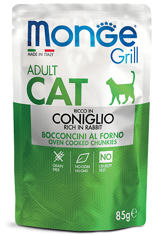 Monge Cat Grill Adult (желе, кролик), 85 гр - фото 1 - id-p220591179