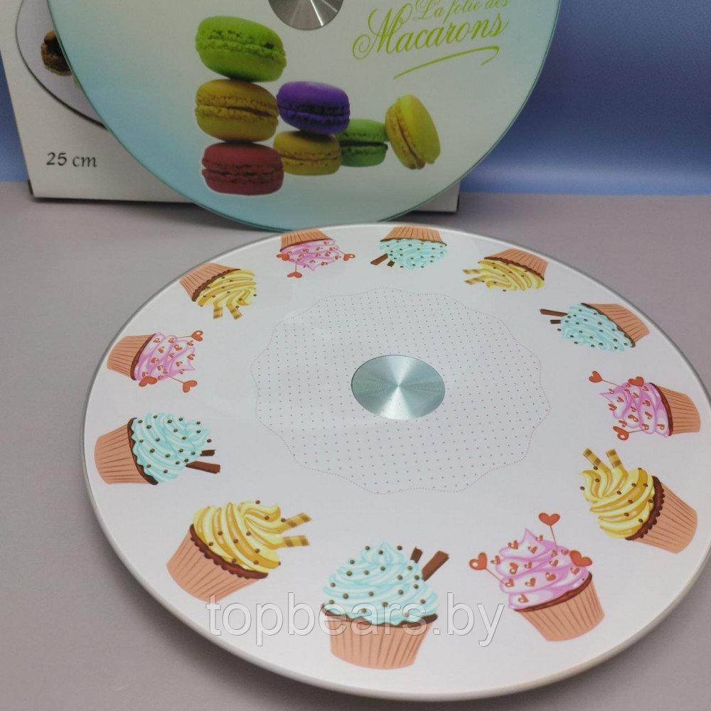 Подставка для торта / Поворотный стол для кондитера на стеклянном крутящемся диске, 25 см., Plateau tournant - фото 4 - id-p220591230