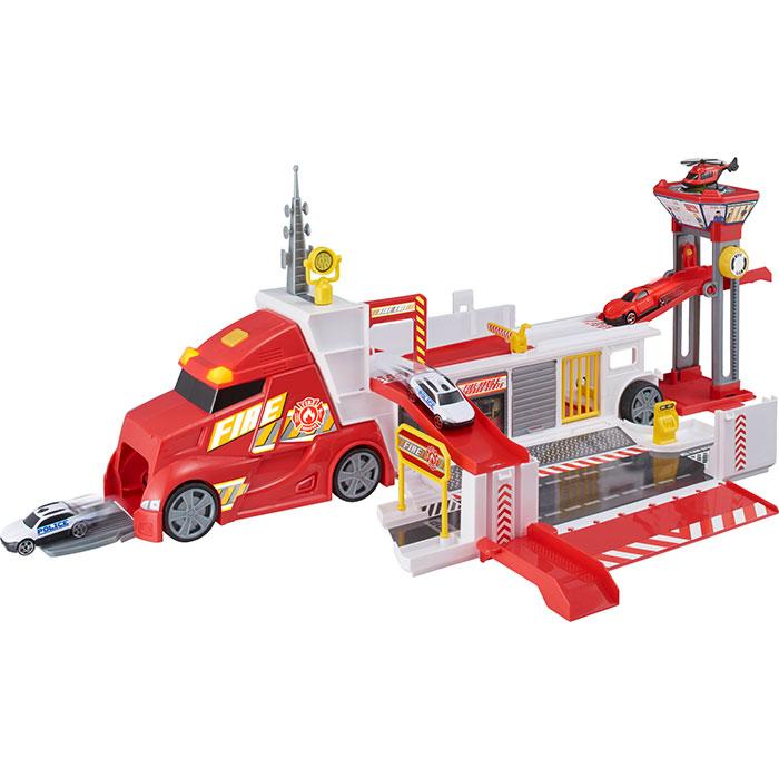Игровой набор Teamsterz Пожарный грузовик-транспортер с подсветкой и звуком - фото 1 - id-p220591399