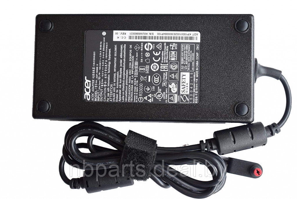 Блок питания (зарядное устройство) для ноутбука Acer 180W, 19.5V 9.23A, 5.5x1.7, ADP-180MB, оригинал с сетевым - фото 1 - id-p199529029