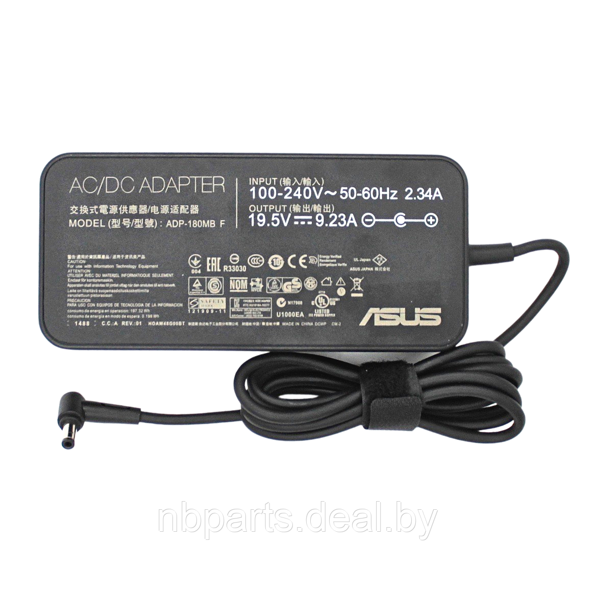 Блок питания (зарядное устройство) для ноутбука Asus 180W, 19.5V 9.23A, 5.5x2.5 , ADP-180MB F, оригинал, Slim - фото 1 - id-p111770000