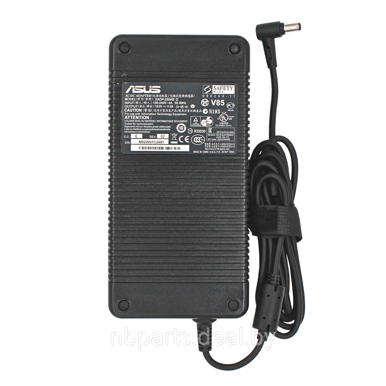 Блок питания (зарядное устройство) для ноутбука Asus 230W, 19.5V 11.8A, 6.0x3.7, ADP-230EB, оригинал с сетевым - фото 1 - id-p111774551