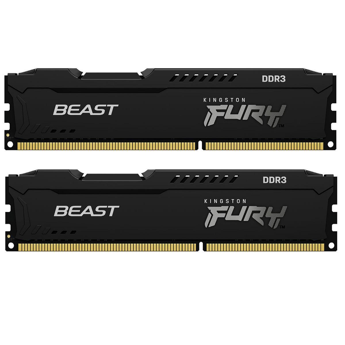 Kingston DRAM 16GB 1866MHz DDR3 CL10 DIMM (Kit of 2) FURY Beast Black EAN: 740617317985 - фото 1 - id-p203912478