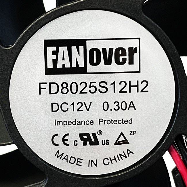 Вентилятор 80х80х25 мм 12VDC, Fanover FD8025S12H2 - фото 2 - id-p220601451