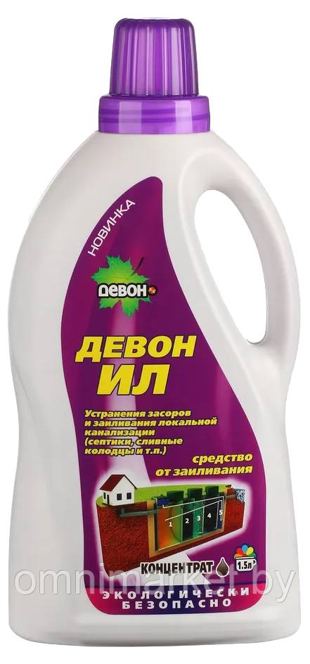 Средство для устранения засоров труб Девон ИЛ (концентрат) / 324235 (1.5л), Россия