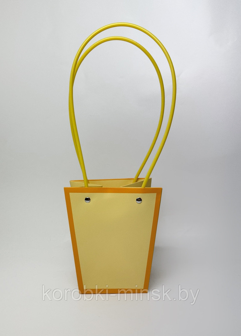 Пакет подарочный "Мастхэв", 13,5х9,5х15 см, желтый с окантовкой