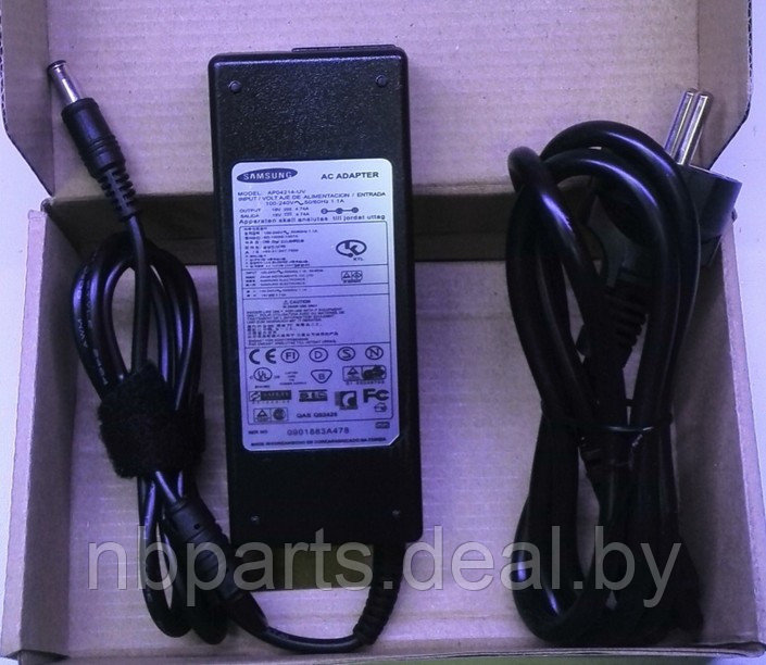 Блок питания (зарядное устройство) для ноутбука Samsung 90W, 19V 4.74A, 5.0x3.0, AA-PA1N90W, копия без - фото 1 - id-p220604511