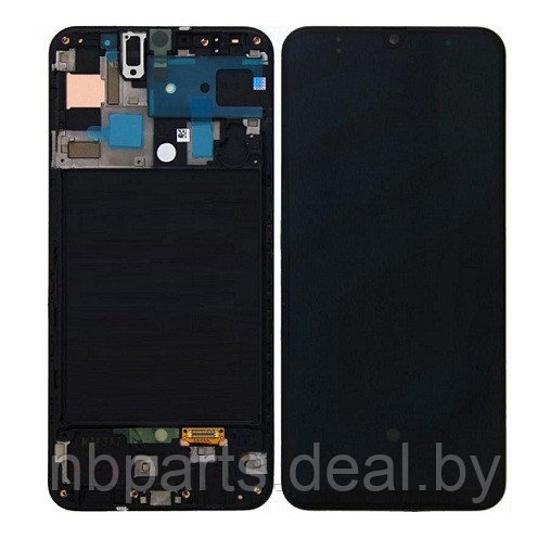 Дисплей Samsung A50 A505 2019 Черный (Сервисный оригинал) в раме LCD A505 - фото 1 - id-p220604584