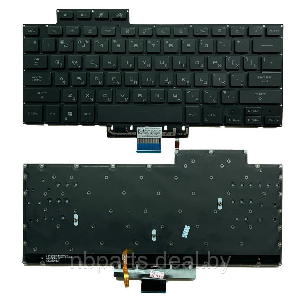 Клавиатура для ноутбука ASUS Zephyrus G15 GA503, чёрная, с RGB подсветкой, RU - фото 1 - id-p220604971
