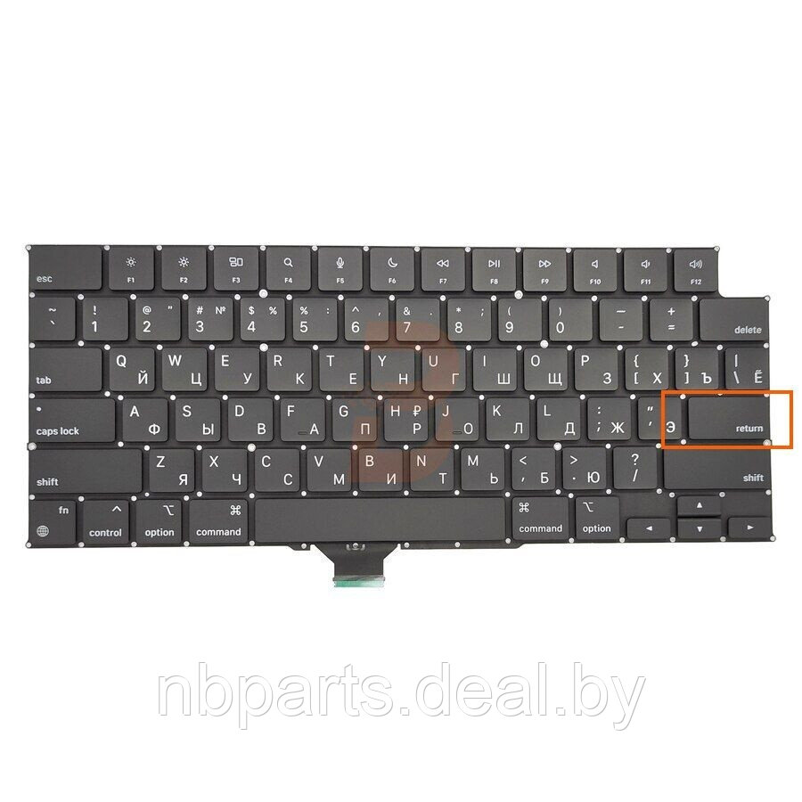 Клавиатура для ноутбука Apple Macbook Pro 14'' 16'' M1 A2442 Black, Small Enter, RU - фото 1 - id-p220604976