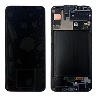 Дисплей Samsung A30s SM-A307 2019 Черный (Сервисный оригинал) в раме LCD A307