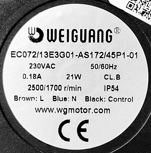 Вентилятор осевой EC072/13E3G01-AS172/45P1-01 (220V) в сборе - фото 2 - id-p220606573