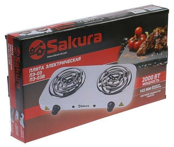 Настольная электрическая плитка SAKURA ПЭ-03В двухконфорочная электроплитка плита для дачи - фото 3 - id-p212787791