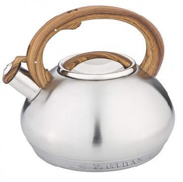 Чайник со свистком из нержавейки металлический ZEIDAN Z-4214 3л для индукционной и газовой плиты - фото 1 - id-p218671941