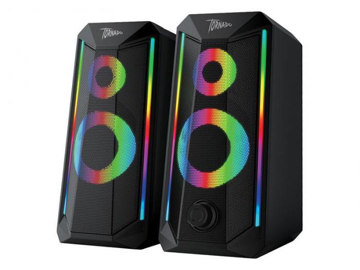 Компьютерные колонки Qumo Tornado AS008 32854 для компьютера ноутбука с RGB подсветкой - фото 1 - id-p220462164