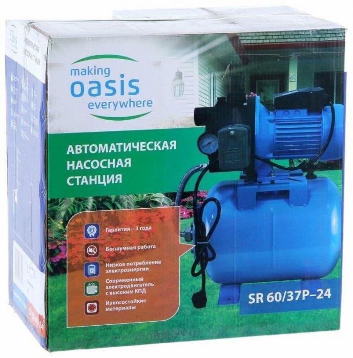 Насосная станция автоматическая OASIS SR 60/37P-24 гидрофор для дачи дома воды - фото 5 - id-p219709574