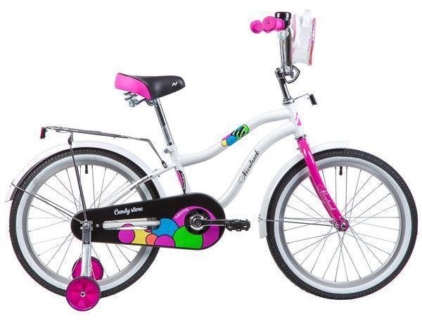 Велосипед детский для девочки 20 дюймов 8 лет с приставными колесами NOVATRACK белый - фото 1 - id-p220532009