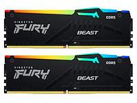 Модуль памяти Kingston Fury Beast Black RGB DDR5 DIMM 6000MHz PC48000 CL36 - 32Gb KIT (2x16Gb)