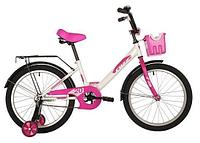 Велосипед детский для девочки 7 лет 20 дюймов с приставными колесами FOXX 204SIMPLE.WT21 Белый