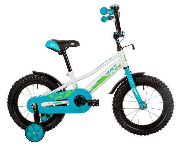 Детский велосипед для девочек с приставными колесами NOVATRACK 143VALIANT.WT22 белый 153685