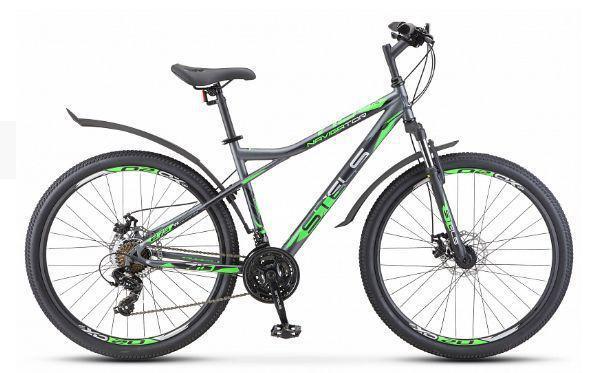 Горный взрослый велосипед STELS Navigator 710 MD 27.5" V020 рама 16" Антрацитовый/зелёный/чёрный - фото 1 - id-p220532215