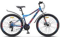 Горный взрослый велосипед STELS Navigator 710 MD 27.5" V020*LU093864*LU084137 рама 16" Синий/чёрный/красный