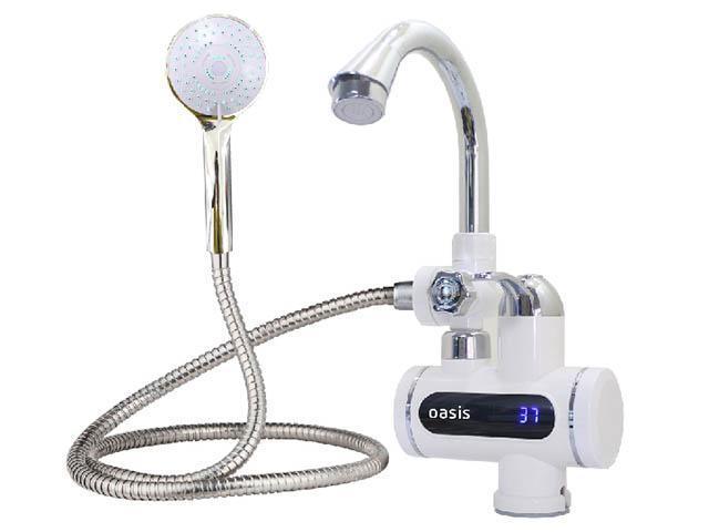 Электрический водонагреватель кран мгновенного нагрева воды для душа Oasis EP-3 (X) проточный с душем - фото 1 - id-p220532316