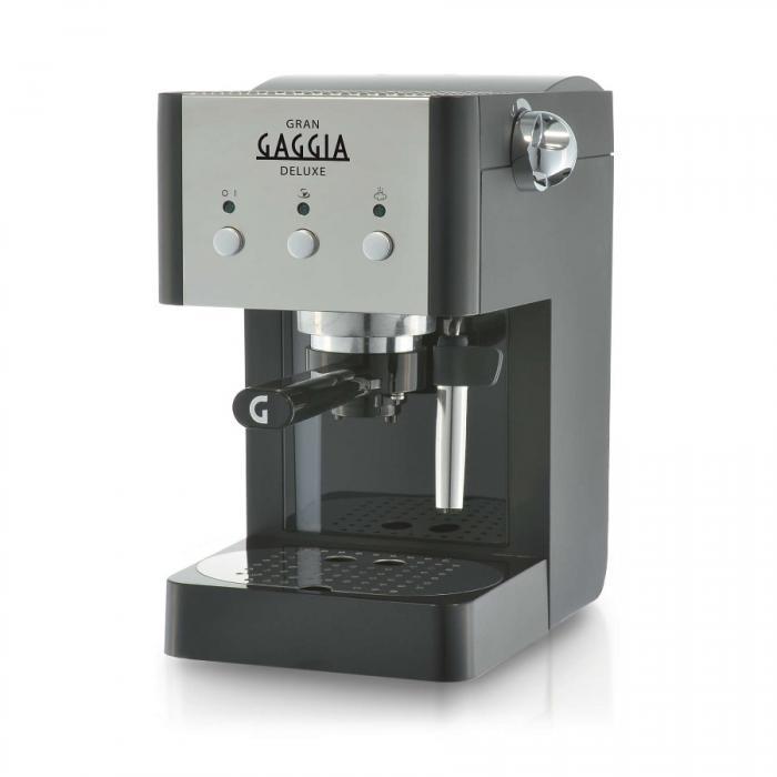 Рожковая кофеварка помповая эспрессо ручная с капучинатором Gaggia Gran De Luxe черная - фото 1 - id-p220532370
